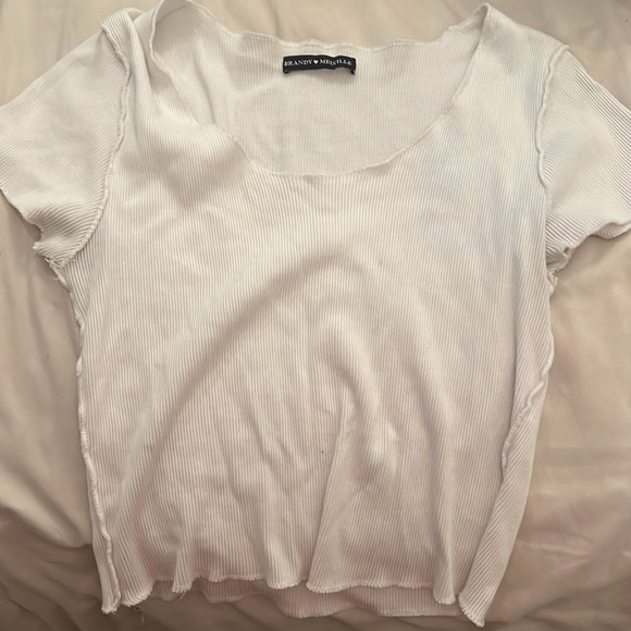 Brandy Melville Tops - Brandy Melville White Crop Tee